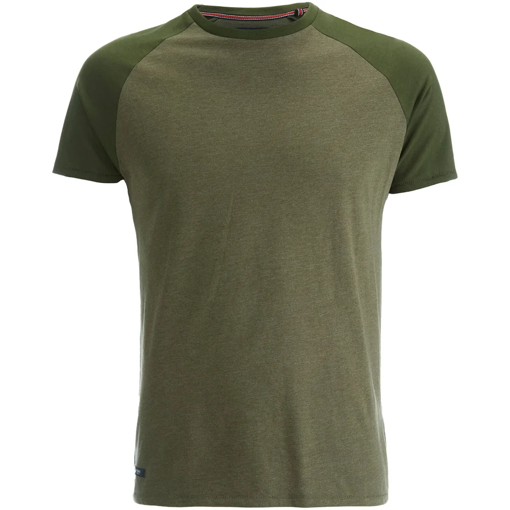 Threadbare Men's Abbot Raglan Sleeve T-Shirt - Khaki Marl - S - Groen Afbeelding 1