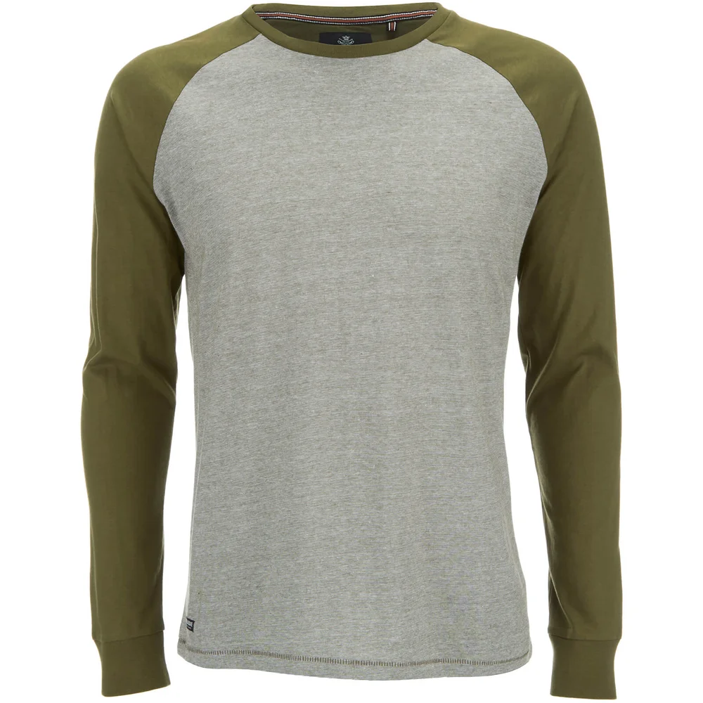 Threadbare Men's Coleman Raglan Long Sleeve Top - Khaki - S - Groen Afbeelding 1