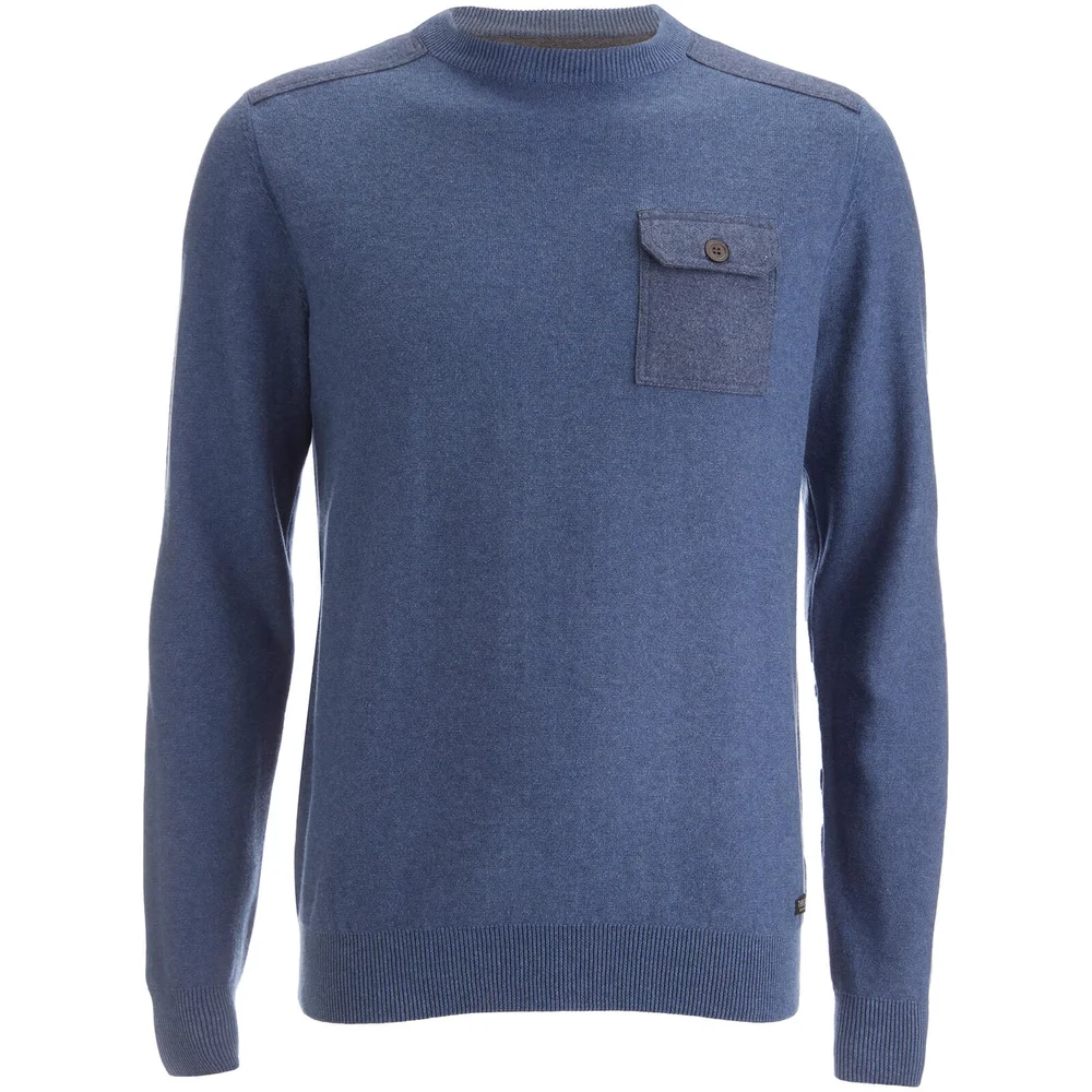 Threadbare Men's Karlson Crew Neck Jumper - Denim Marl - S - Blauw Afbeelding 1