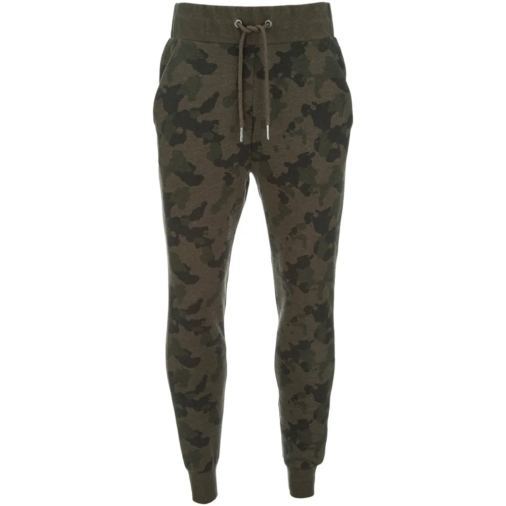 Threadbare Men's Felton Camo Sweatpants - Khaki - S - Groen Afbeelding 1