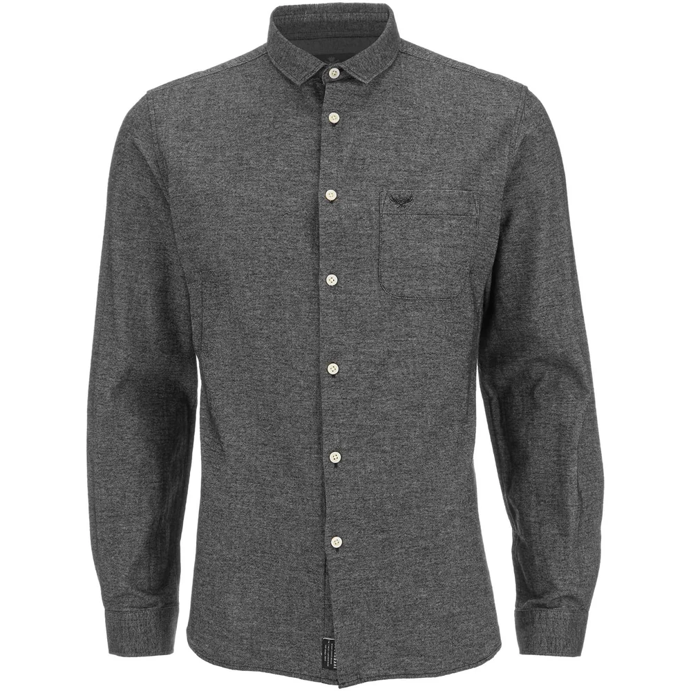 Threadbare Men's Harrison Long Sleeve Shirt - Charcoal - S - Grijs Afbeelding 1
