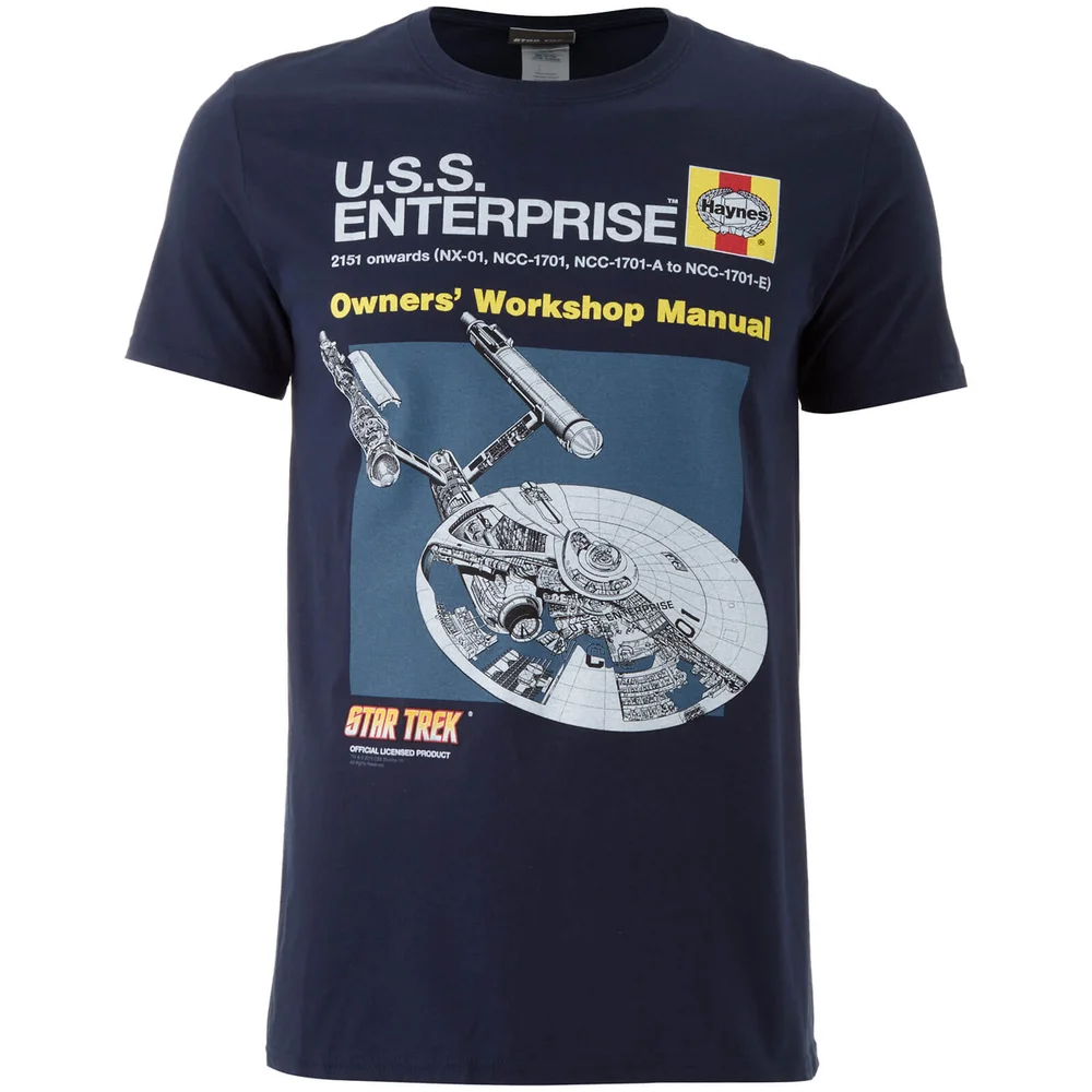 Star Trek Original Enterprise Heren T-Shirt - Zwart - S - Zwart Afbeelding 1