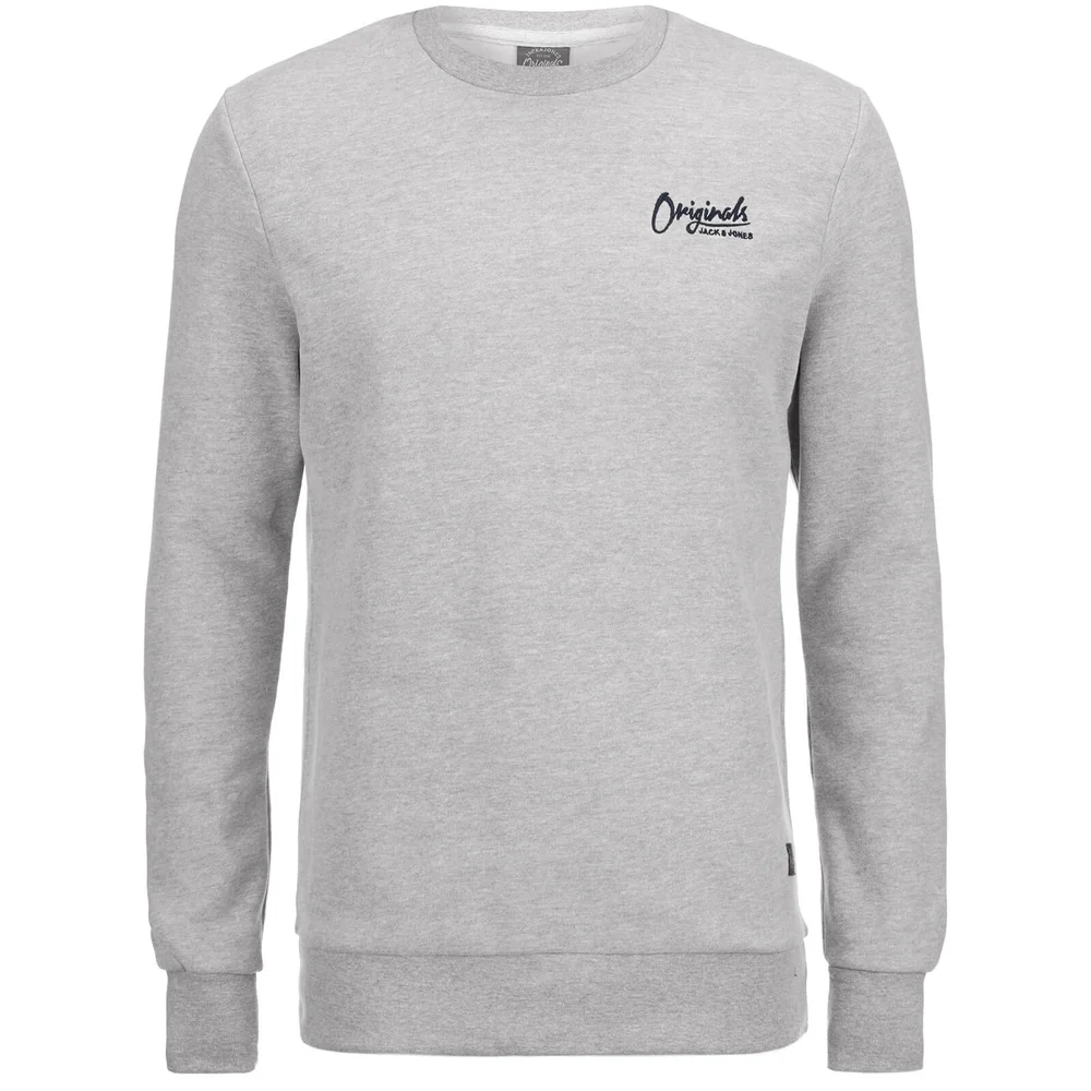 Jack & Jones Men's Originals Scala Crew Sweatshirt - Light Grey Marl - S - Grijs Afbeelding 1
