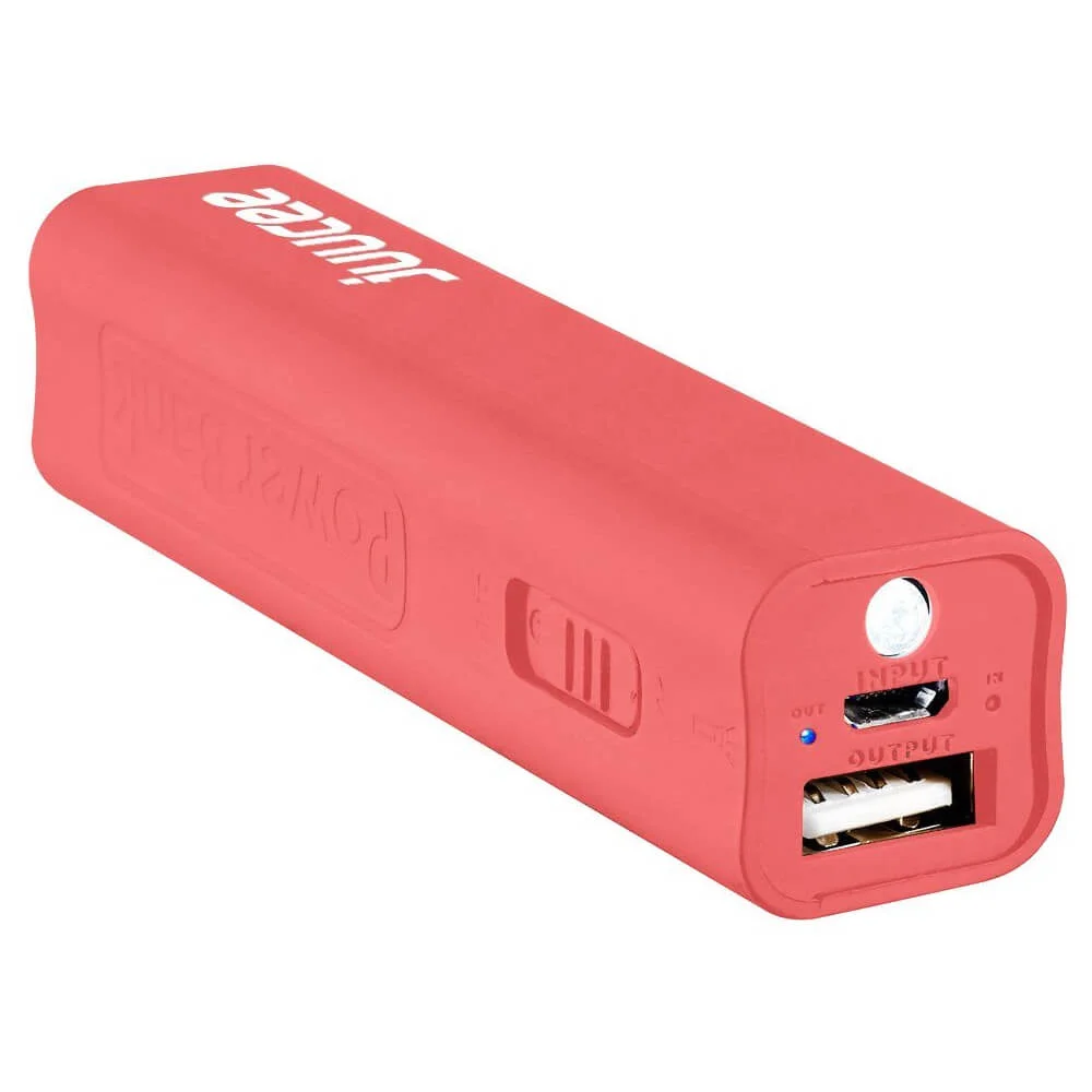 Bitmore® Juucee™ 2600 Power Bank with Torch - Pink Afbeelding 1
