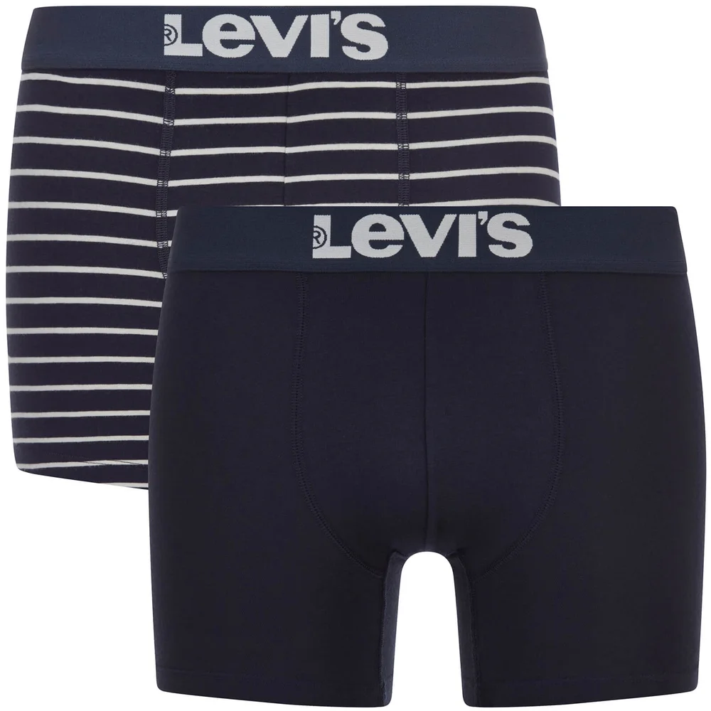 Levi's Men's 200SF 2-Pack Vintage Stripe Boxers - Mid Denim - S - Blauw Afbeelding 1