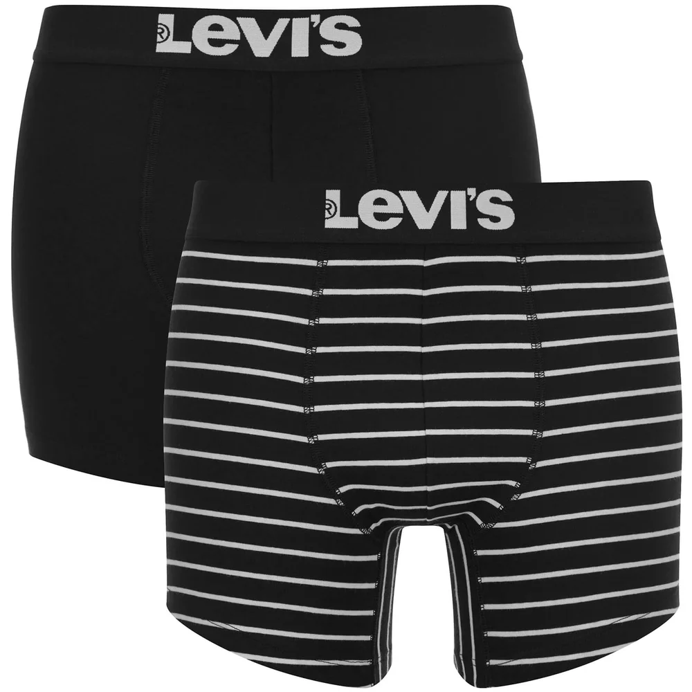 Levi's Men's 200SF 2-Pack Vintage Stripe Boxers - Jet Black - S - Zwart Afbeelding 1