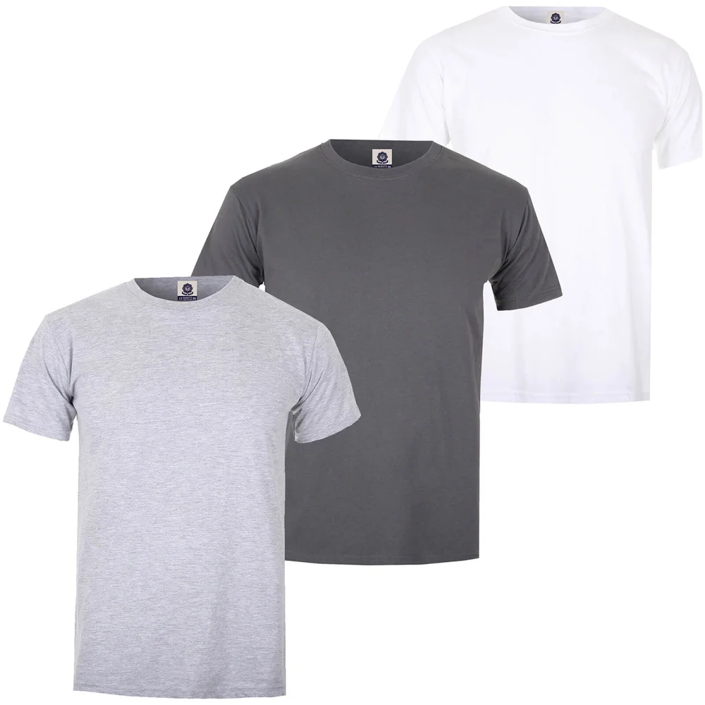 Varsity Team Players Men's T-Shirt 3 Pack - Charcoal/White/Grey - S Afbeelding 1