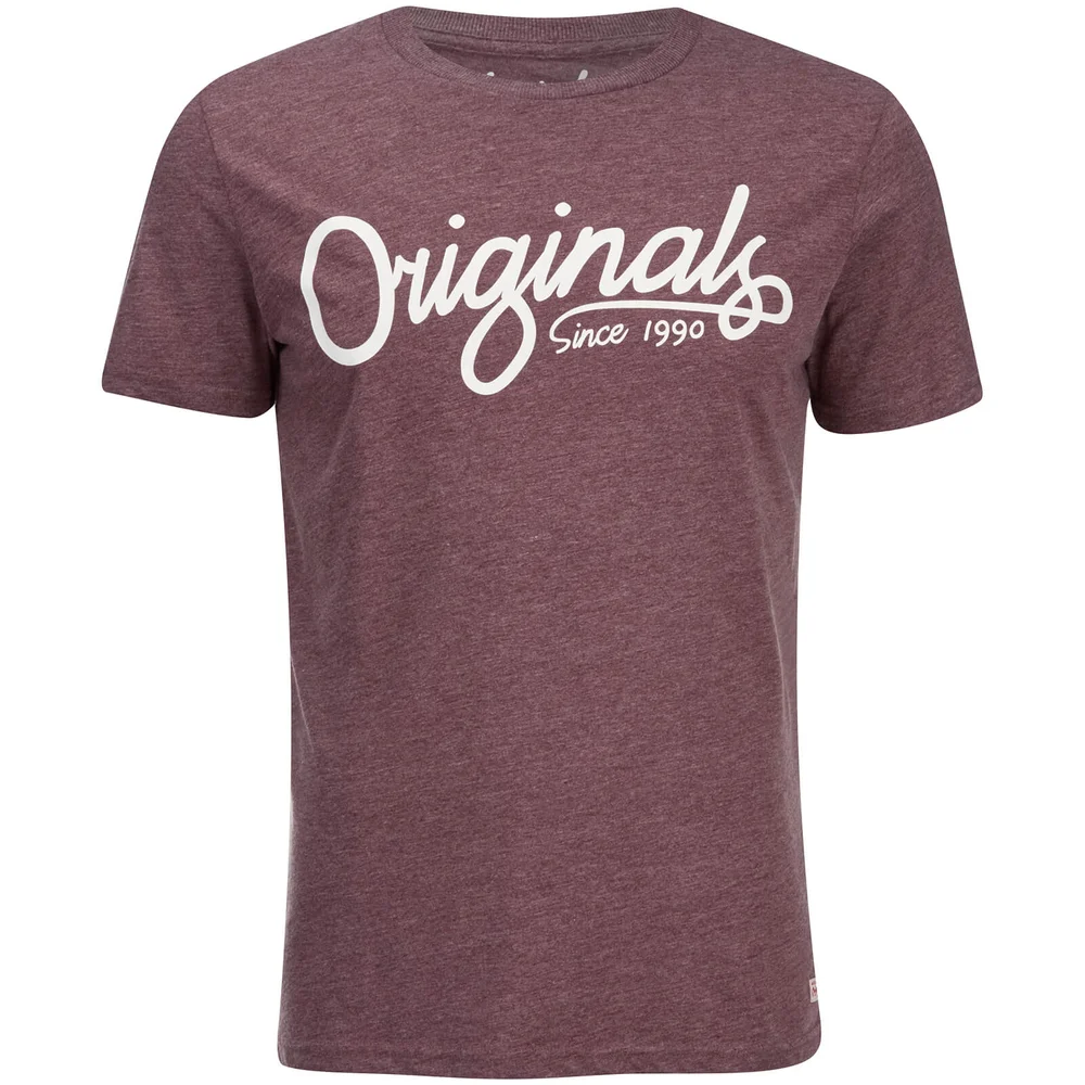 Jack & Jones Men's Originals Atom T-Shirt - Port Royale - S - Burgundy Afbeelding 1