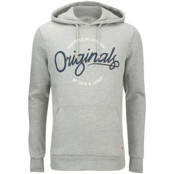 Jack & Jones Men's Originals Sweep Hoody - Light Grey Marl