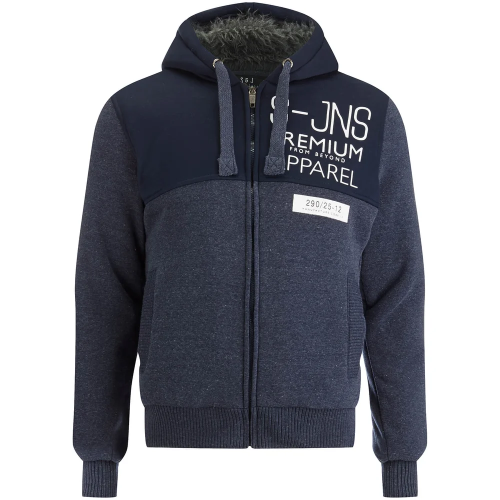 Smith & Jones Men's Enfilde Zip Through Hoody Jacket - Navy Blazer Marl - S - Navy blauw Afbeelding 1