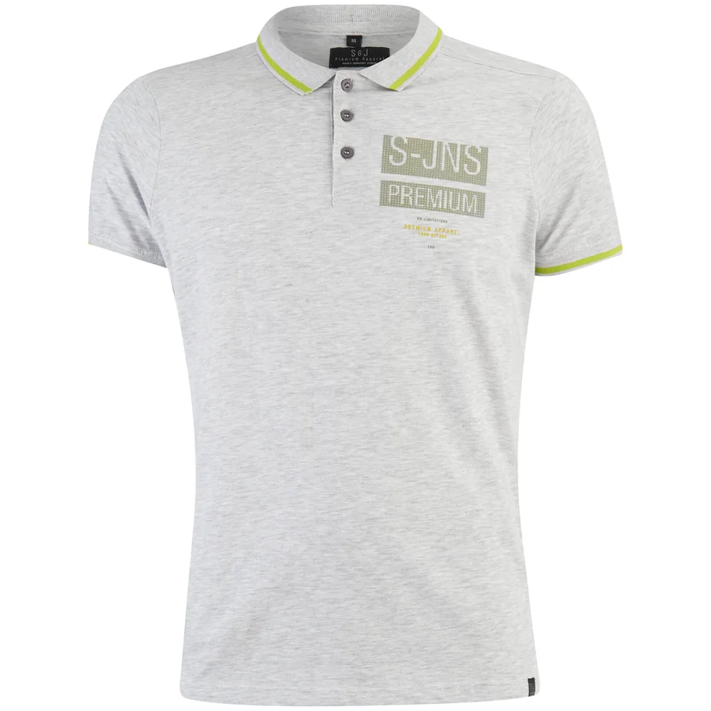 Smith & Jones Men's Albedo Polo Shirt - Light Grey Marl - S - Grijs Afbeelding 1