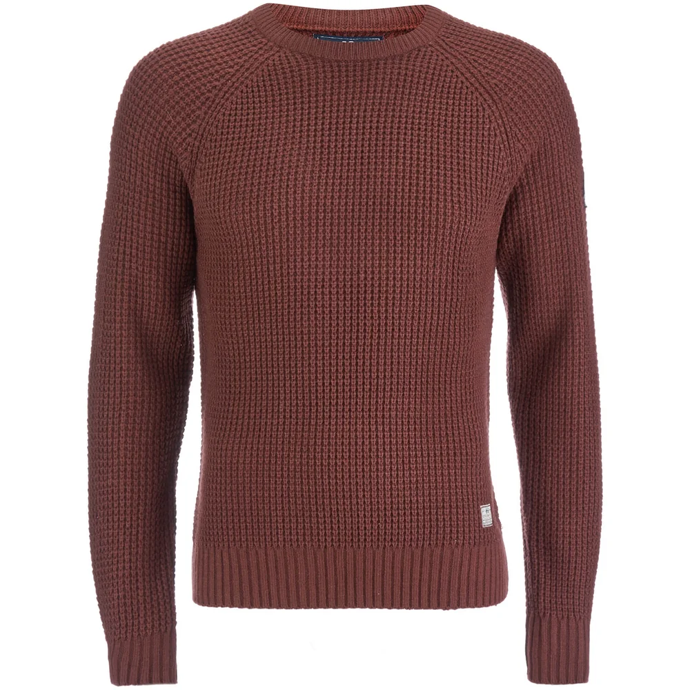 Crosshatch Men's General Jumper - Red Mahogany - S - Rood Afbeelding 1