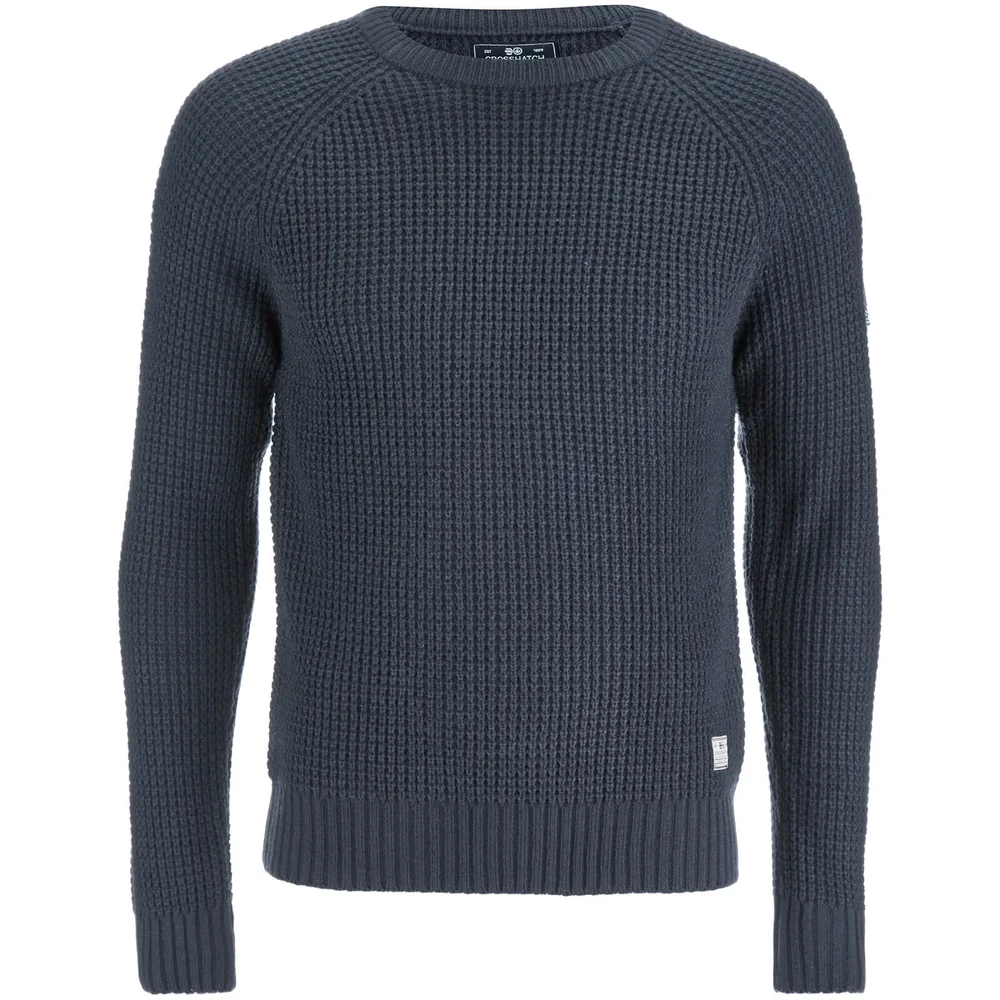 Crosshatch Men's General Jumper - Parisian Night Navy - S - Blauw Afbeelding 1