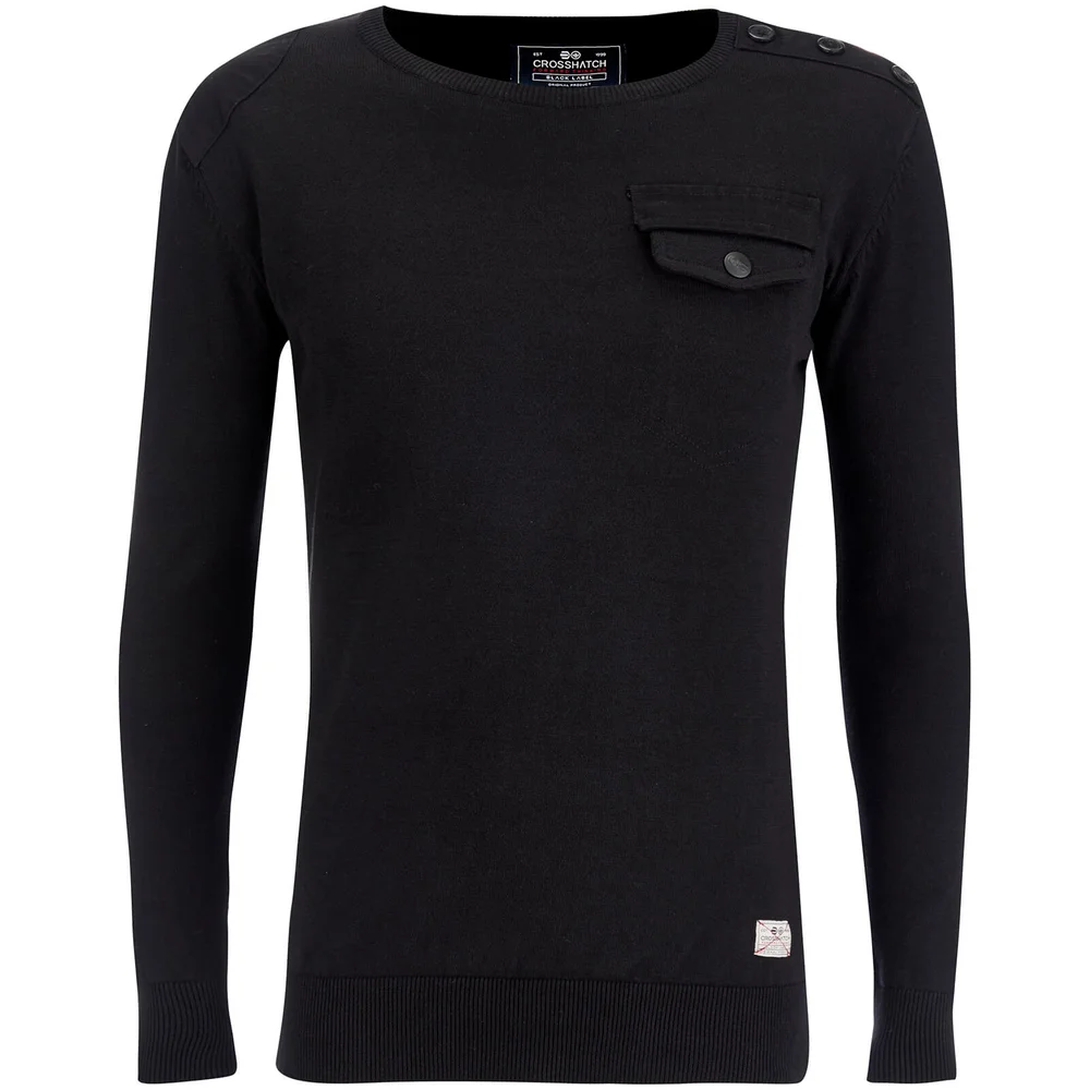Crosshatch Men's Barrowell Jumper - Black - S - Zwart Afbeelding 1