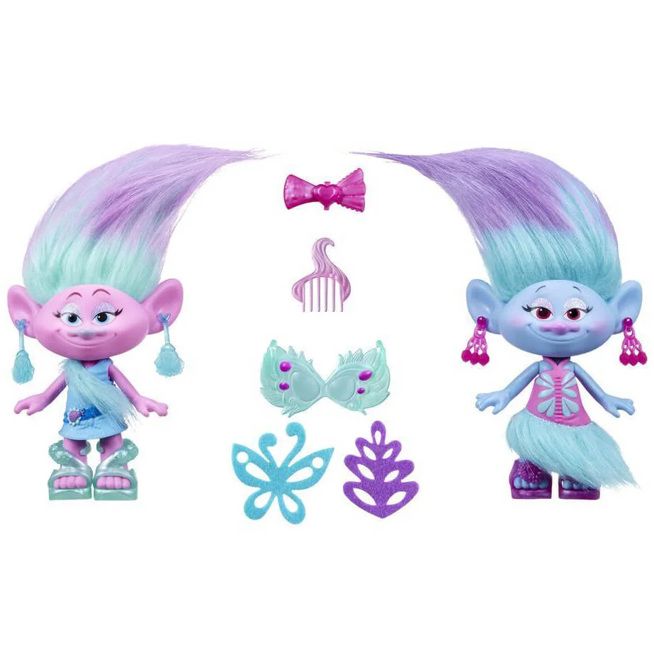 Trolls Satin and Chennille's Style Twins Dolls Afbeelding 1