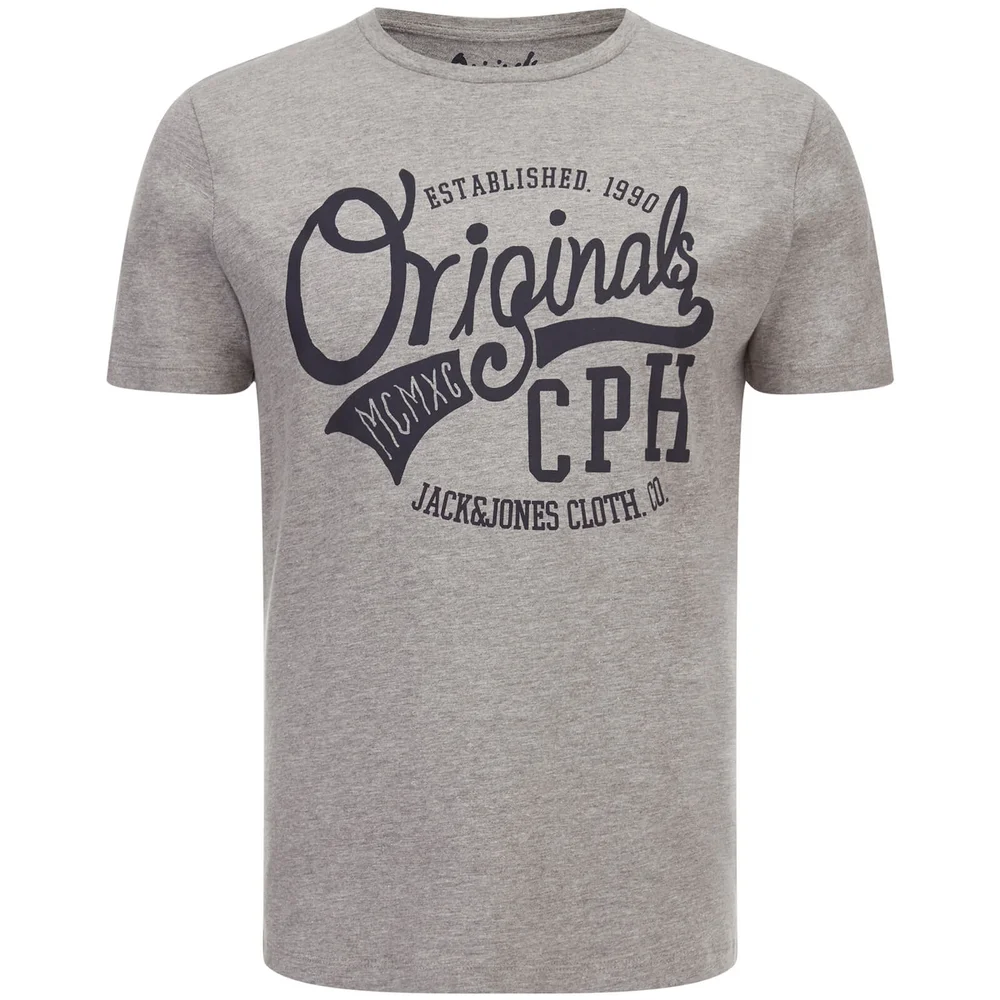 Jack & Jones Originals Men's Raffa T-Shirt - Light Grey Marl - S - Grijs Afbeelding 1