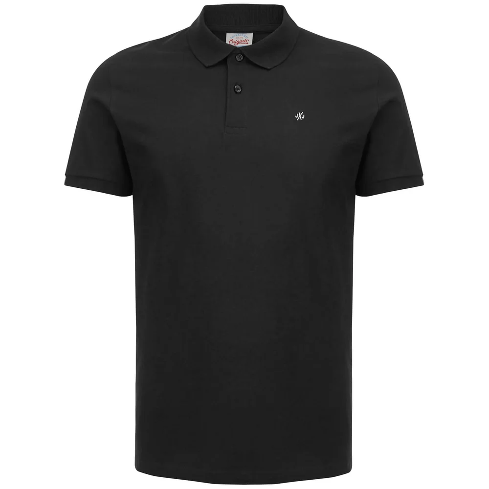 Jack & Jones Originals Men's Perfect Jersey Polo Shirt - Black - S - Zwart Afbeelding 1