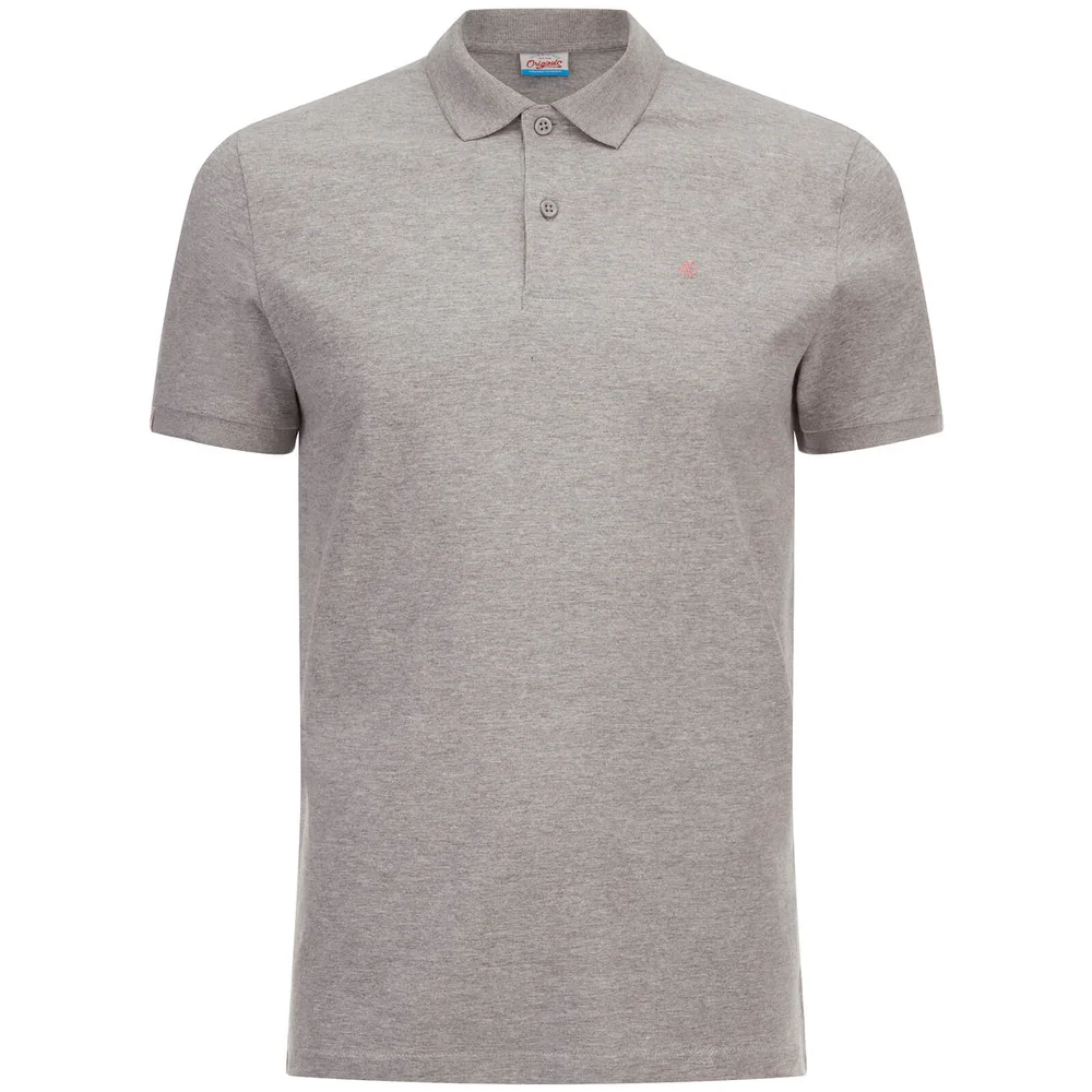Jack & Jones Originals Men's Perfect Jersey Polo Shirt - Light Grey Marl - S - Grijs Afbeelding 1