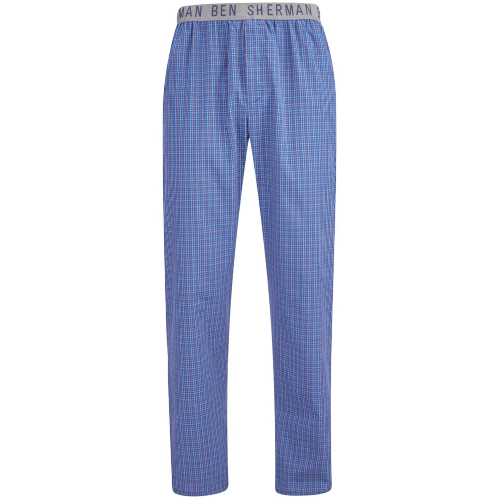 Ben Sherman Men's Check Bart Lounge Pants - Navy/Grey - S - Navy blauw Afbeelding 1