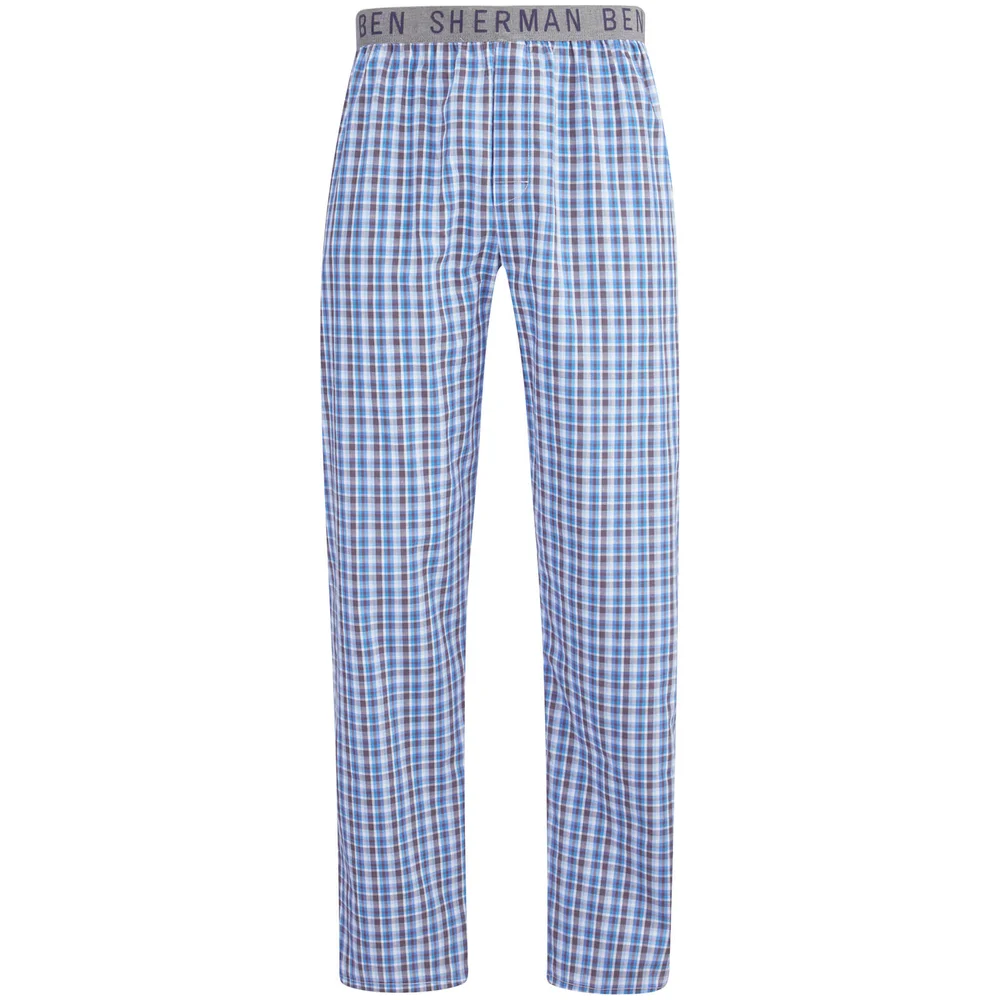 Ben Sherman Men's Check Richard Lounge Pants - Blue/White/Black - S - Blauw Afbeelding 1