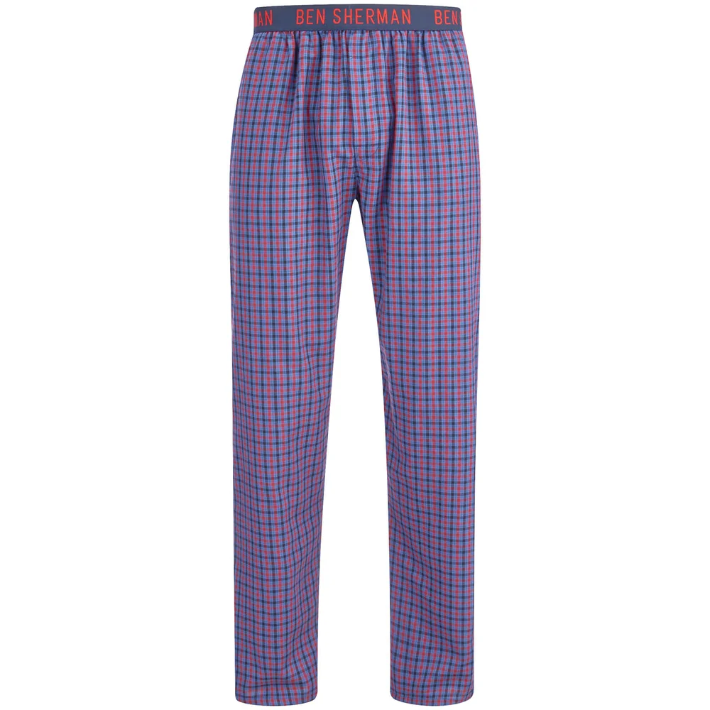 Ben Sherman Men's Check Scot Lounge Pants - Navy/Red - S - Navy blauw Afbeelding 1