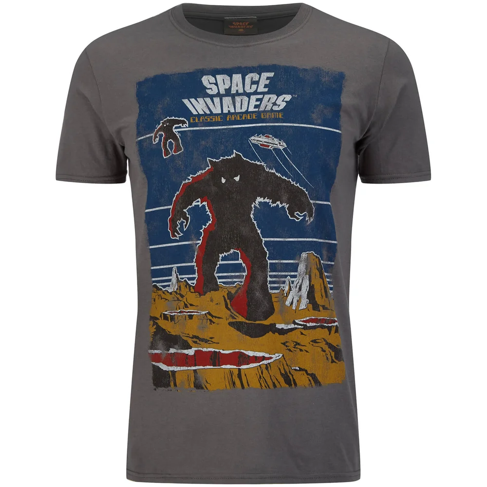 Atari Space Invaders Game Heren T-Shirt - Zwart - S - Grijs Afbeelding 1