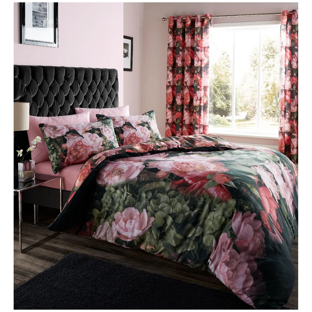 Catherine Lansfield Dramatic Floral Bedding Set - Multi - Single - Multi Afbeelding 1