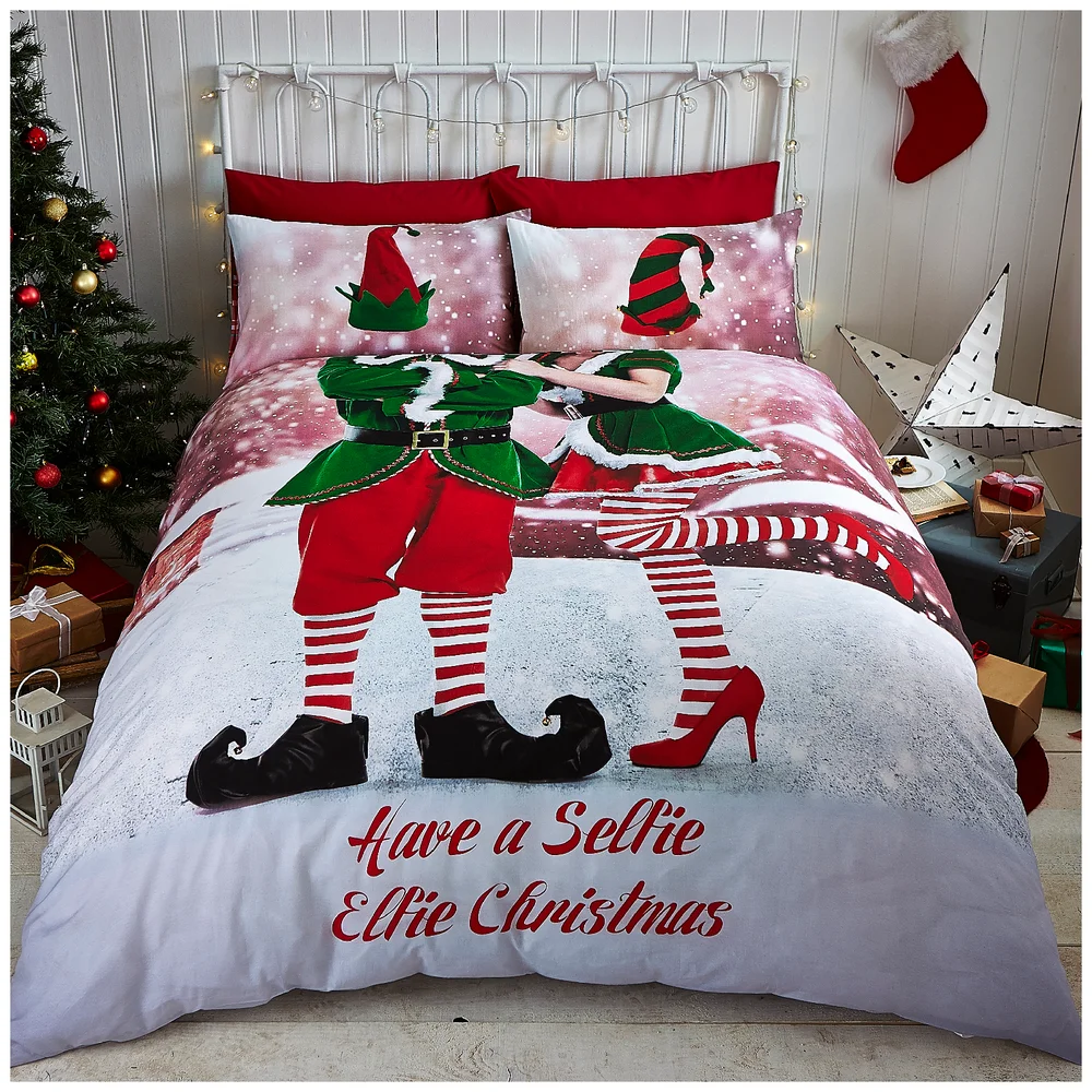 Catherine Lansfield Selfie Elfie Bedding Set - Multi - Single - Multi Afbeelding 1