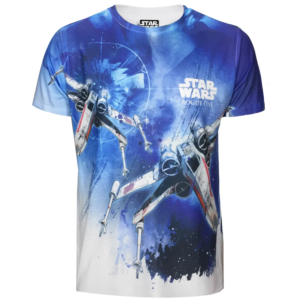 Star Wars: Rogue One Mens X-Wing Sublimation T-Shirt - Wit - S - Wit Afbeelding 1