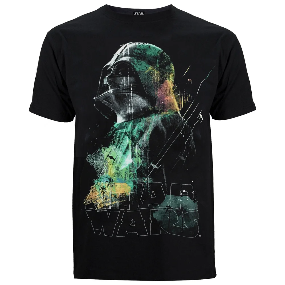 Star Wars: Rogue One Rainbow Effect Darth Vadar Heren T-Shirt - Zwart - S - Zwart Afbeelding 1