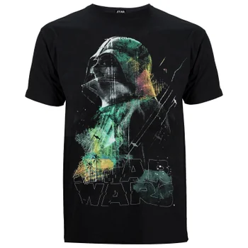 Star Wars: Rogue One Rainbow Effect Darth Vadar Heren T-Shirt - Zwart