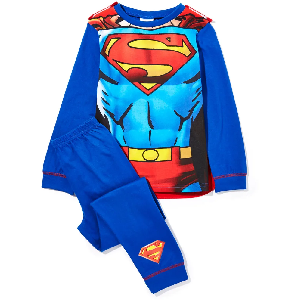 DC Boys' Superman Novelty Cape Pyjamas - Blue - 2-3 years - Blauw Afbeelding 1