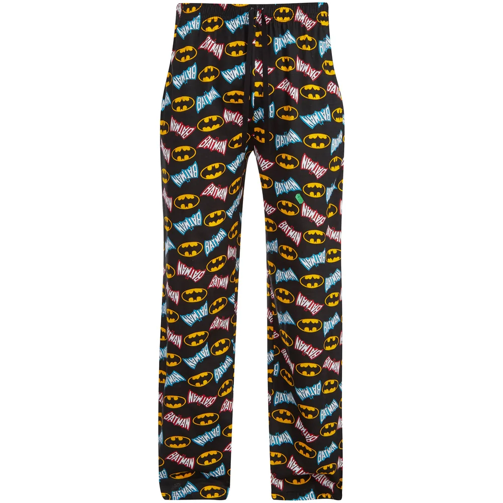 DC Comics Mannen Batman Print Lounge Broek - Zwart - S - Zwart Afbeelding 1