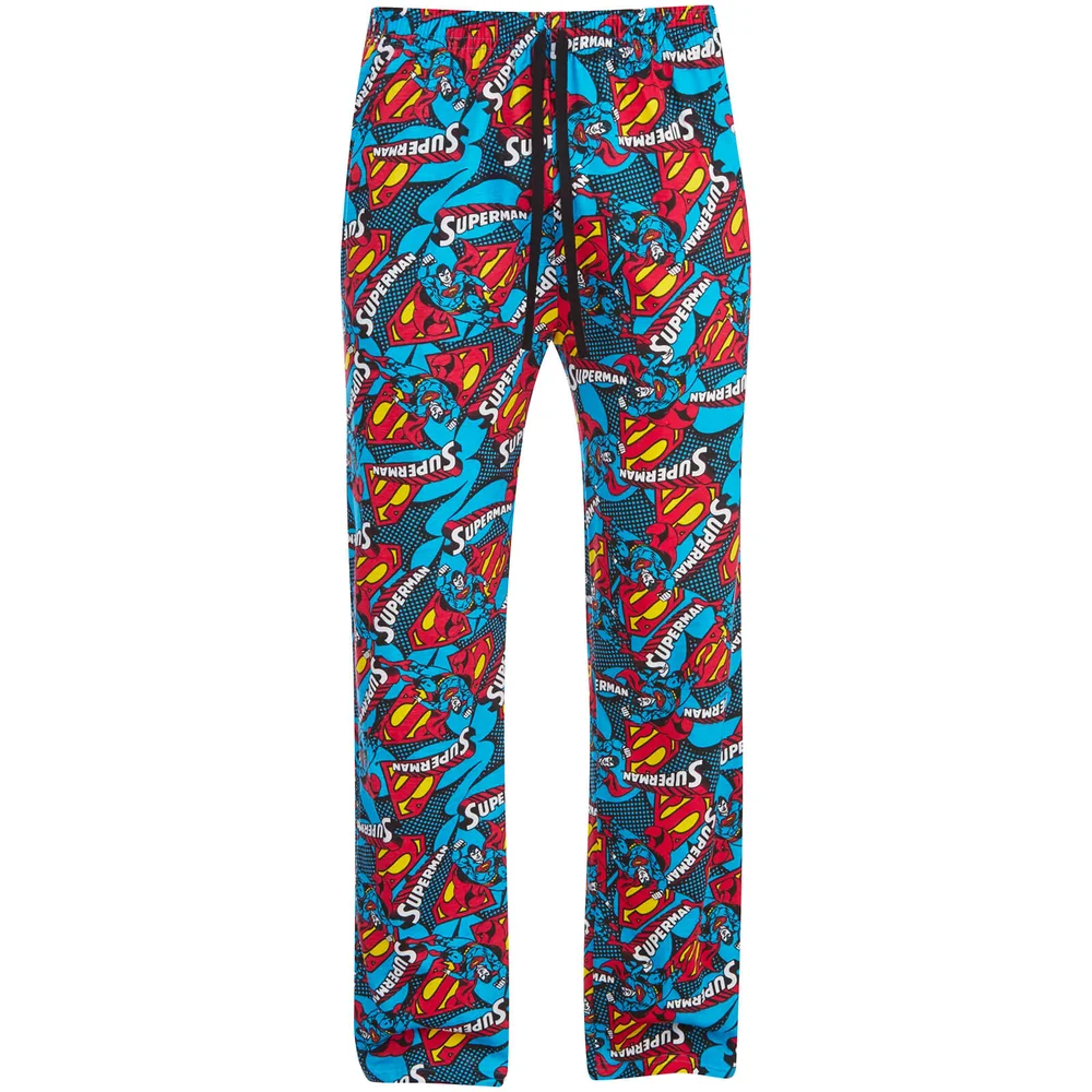 DC Comics Mannen Superman Lounge Broek - Blauw - S - Blauw Afbeelding 1