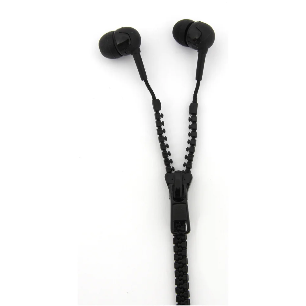 Zip Earphones with Wireless Bluetooth Receiver- Black Afbeelding 1