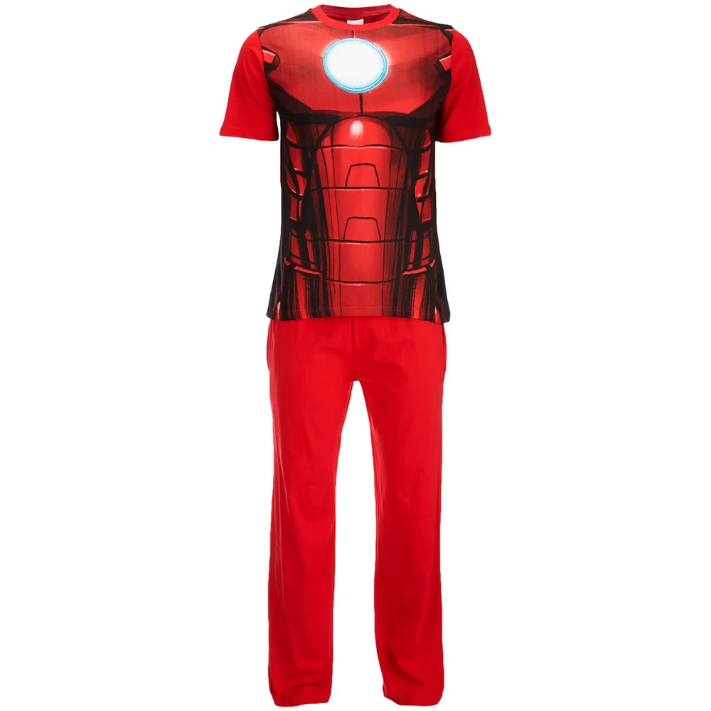Marvel Mannen Iron Man Pyjama Set - Rood - S - Rood Afbeelding 1