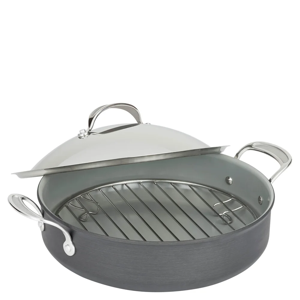 Jamie Oliver by Tefal E7669974 Professional Hard Anodised Pot Roast Pan with Stainless Steel Lid - 30cm Afbeelding 1