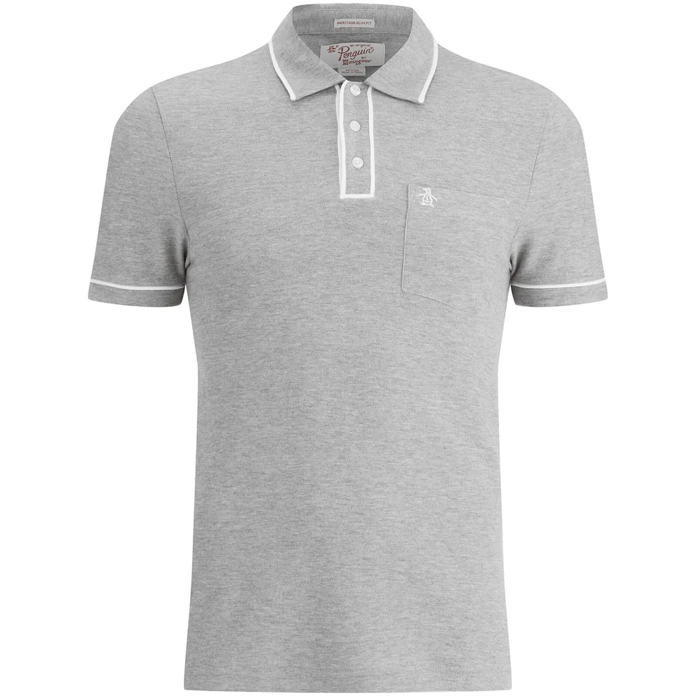 Original Penguin Men's Earl Tipped Polo Shirt - Rain Heather - S - Grijs Afbeelding 1