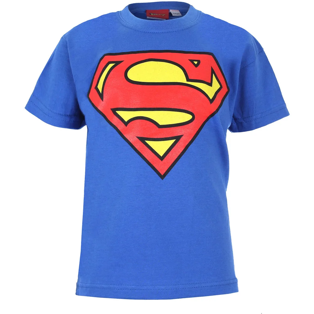 DC Comics Superman Logo Jongens T-Shirt - Koningsblauw - 122/128 (7-8 jaar) - Blauw Afbeelding 1