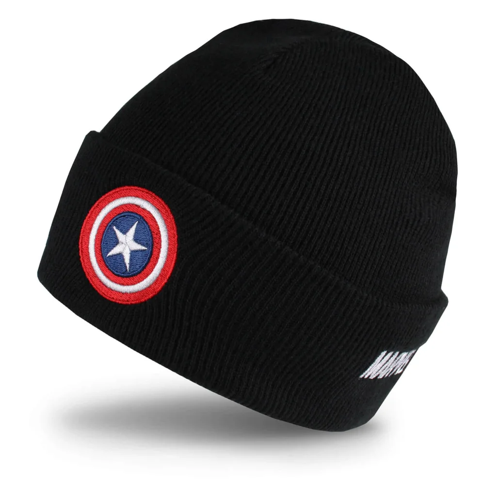 Marvel Men's Captain America Shield Beanie - Black Afbeelding 1
