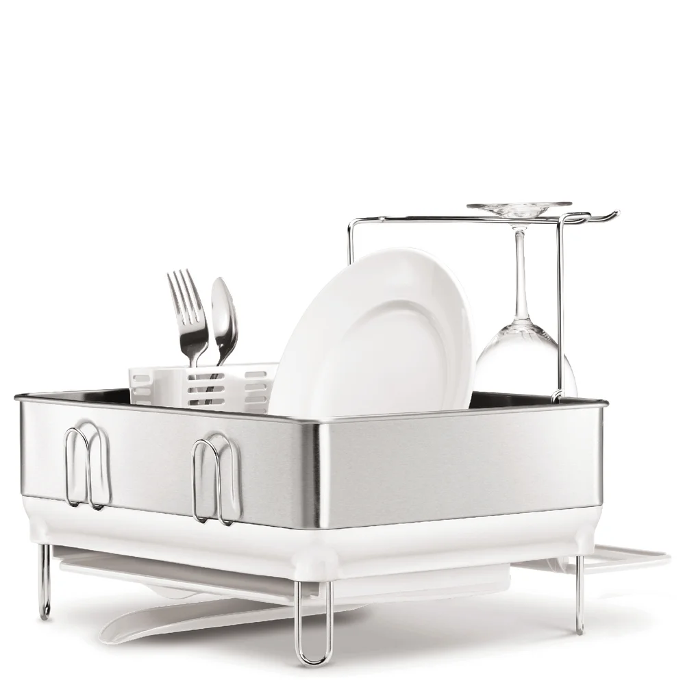 simplehuman Compact Brushed Steel Dish Rack Afbeelding 1