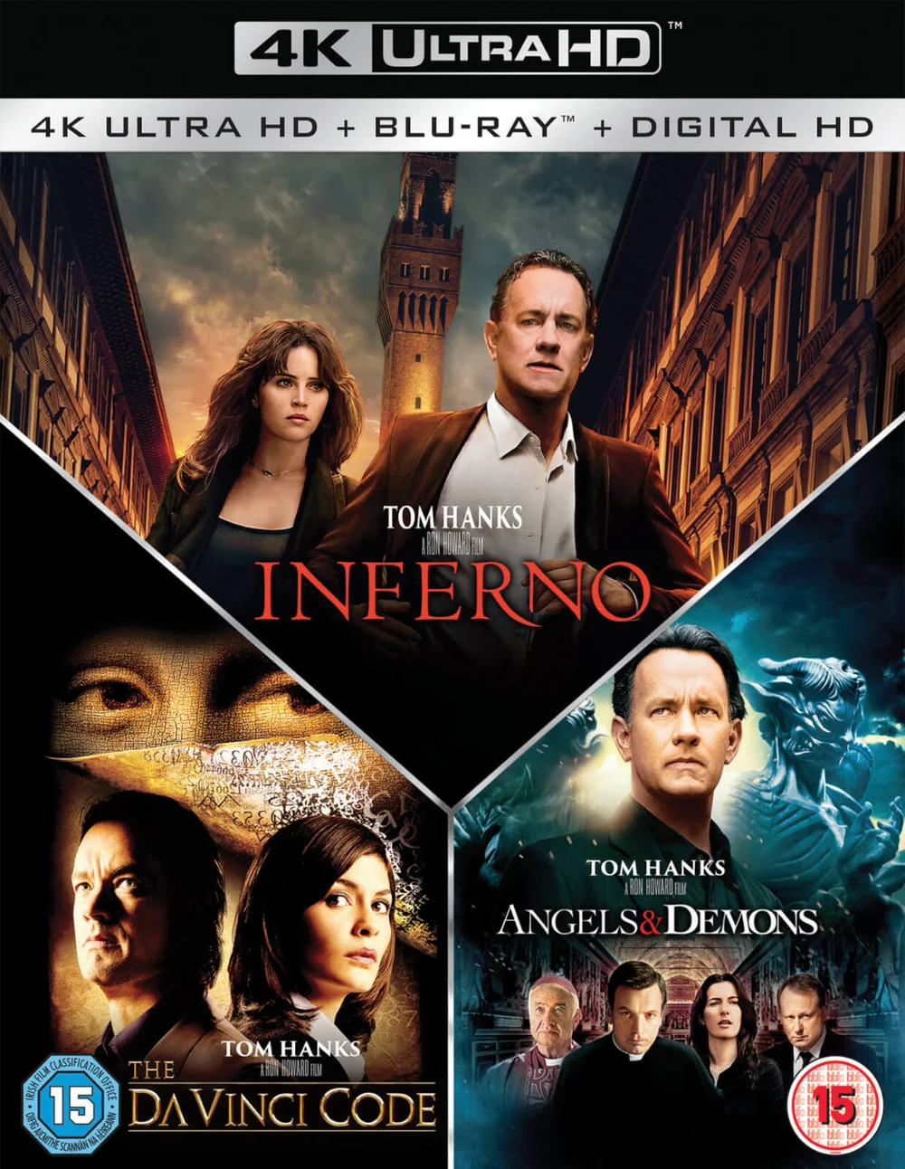 Inferno, Angels & Demons & The Da Vinci Code 4K Ultra HD Boxset (7 Discs Set) Afbeelding 1