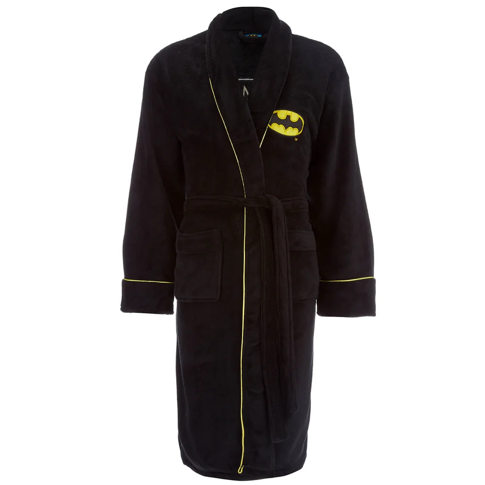 DC Comics Mannen Batman Fleece Badjas - Zwart Afbeelding 1