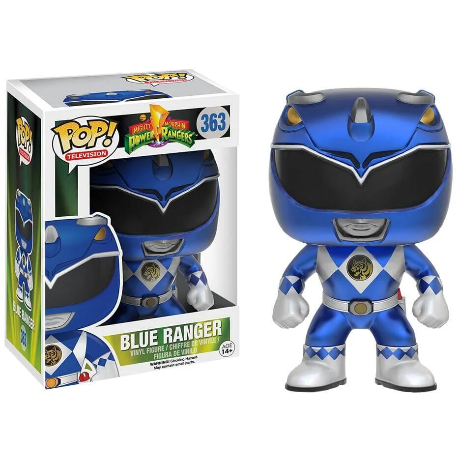 Power Rangers Metallic Blue Ranger EXC Pop! Vinyl Figure Afbeelding 1