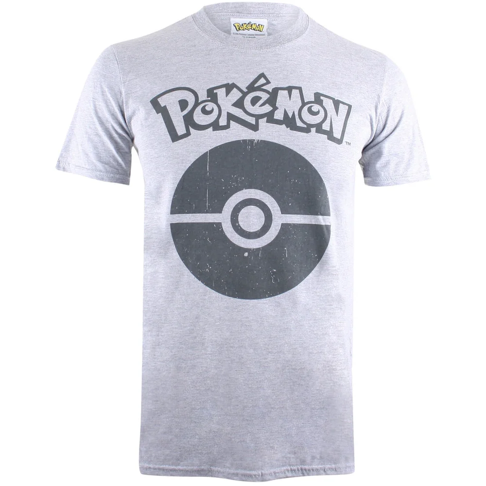 Pokemon Pokeball Symbol Heren T-Shirt - Grey Marl - S Afbeelding 1