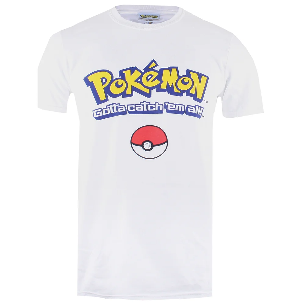 Pokemon Gotta Catch Em All Logo Heren T-Shirt - Wit - XS - Wit Afbeelding 1