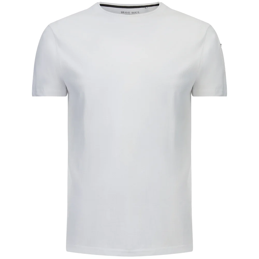 Brave Soul Men's Kershaw Pocket Sleeve T-Shirt - Optic White - S - Wit Afbeelding 1