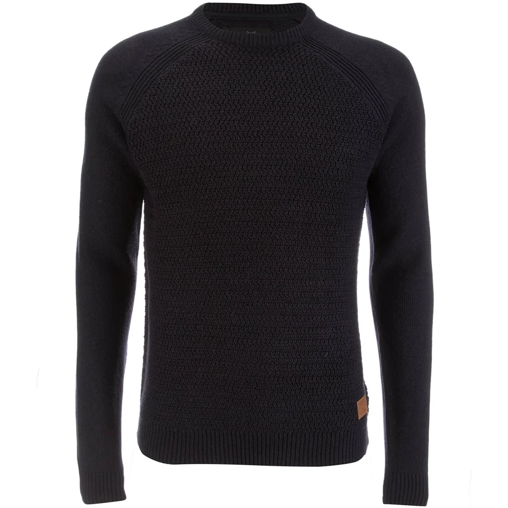 Threadbare Men's Chartwell Raglan Jumper - Navy - S - Navy blauw Afbeelding 1