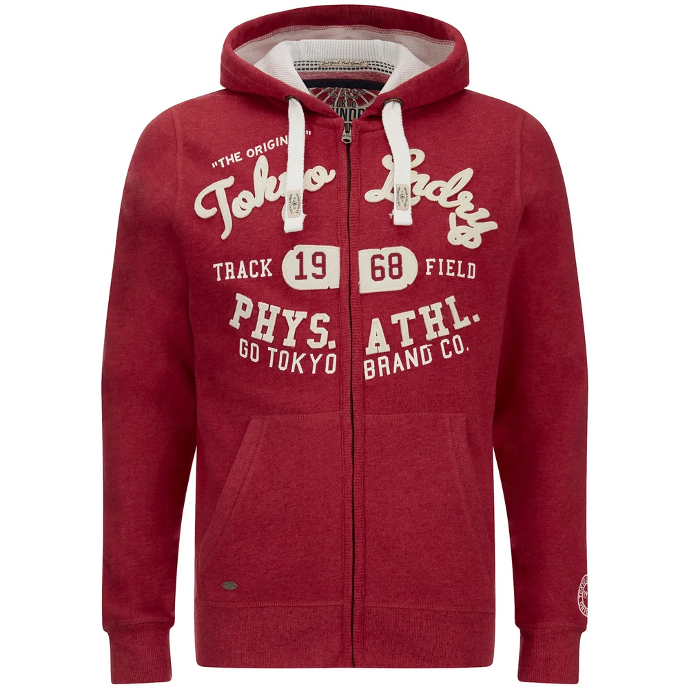 Tokyo Laundry Men's Mantua Bay Zip Through Hoody - Tokyo Red Marl - S - Rood Afbeelding 1