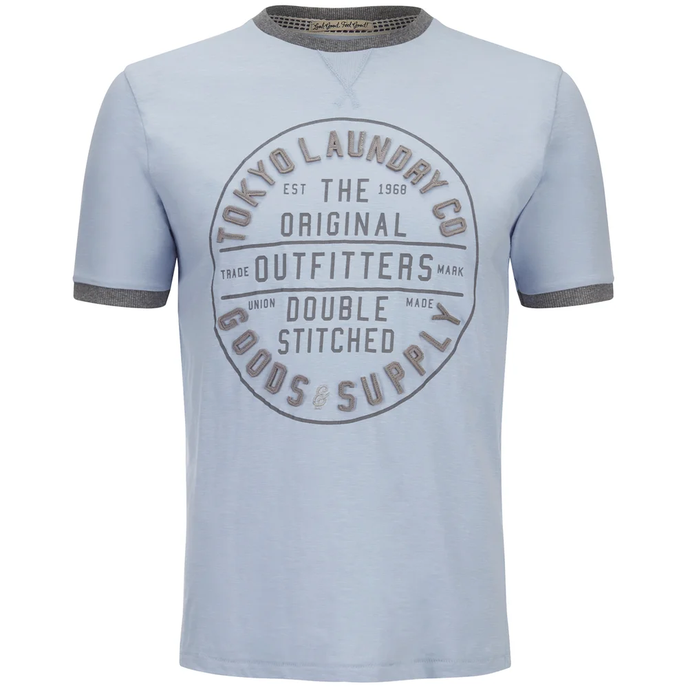 Tokyo Laundry Men's Double Stitched T-Shirt - Starlight Blue - S - Blauw Afbeelding 1